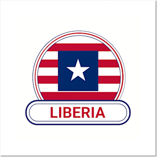 Liberia Country Badge - Liberia Flag Posters and Art